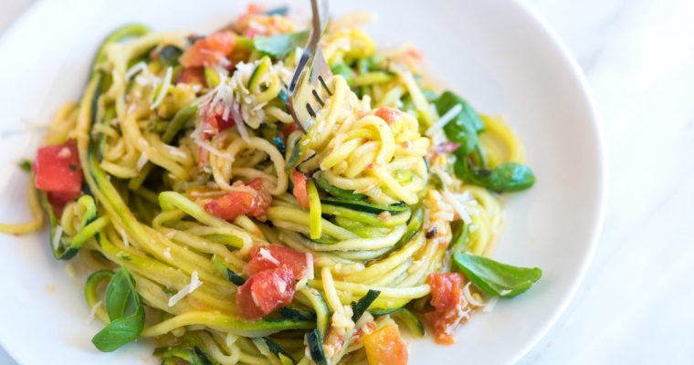Guilt-Free Garlic Parmesan Zucchini Noodles Pasta Recipe